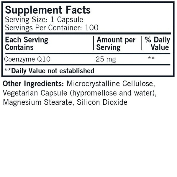 CoQ10 25mg Hypoallergenic 100 Capsules by Kirkman