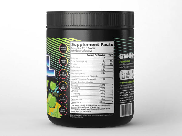 Swol Pre-Workout 300g – Green Apple
