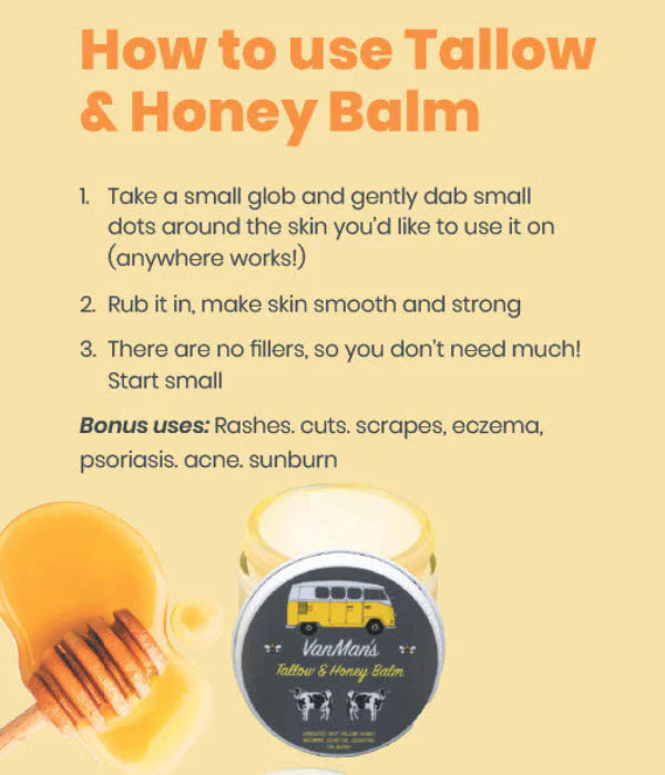 Bison Tallow & Honey Balm (with Essential Oils) 2oz