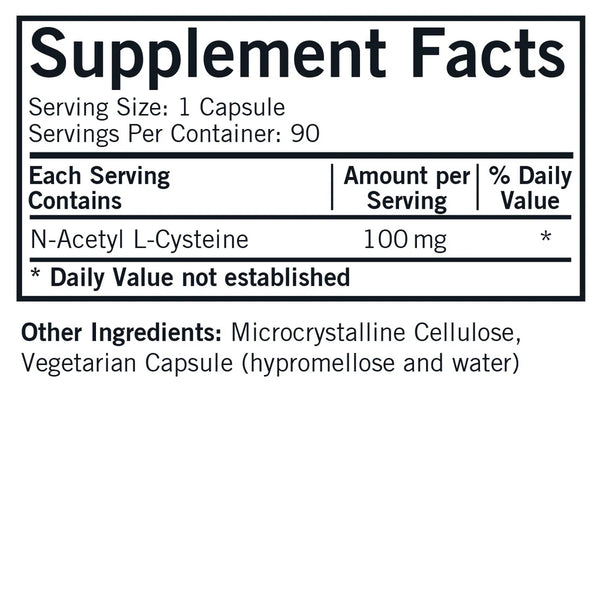 N-Acetyl Cysteine 100mg 90 Capsules