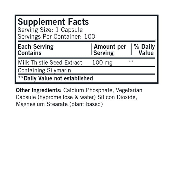 *15% OFF BBE 31st July 2025* Milk Thistle 100mg 100 Capsules