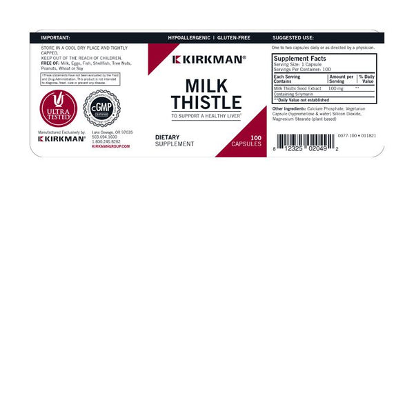 *15% OFF BBE 31st July 2025* Milk Thistle 100mg 100 Capsules