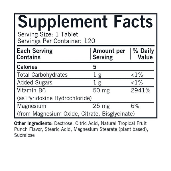 Vitamin B6 w/ Magnesium Chewable 120 Chewable Tablets