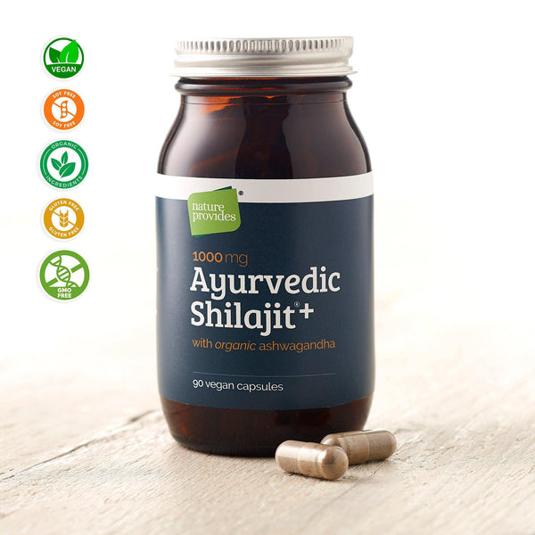Ayurvedic Shilajit + Organic Ashwagandha Root 90 Vegan Capsules