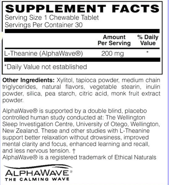 Chewable L-Theanine 30 Tablets