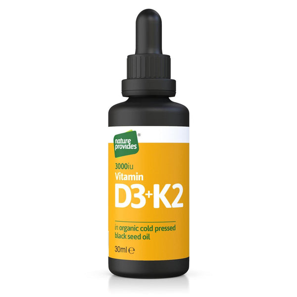 Vitamin D3 (3000IU) & K2 (MK-7) In Organic Black Seed Oil 30ml