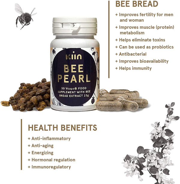 Bee Pearl 30 Vcaps with Bee Bread Extract by Kiin