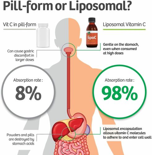 LipoC® (1000mg) Lipsomal Vitamin C with Organic Acerola Cherry Oil 250ml